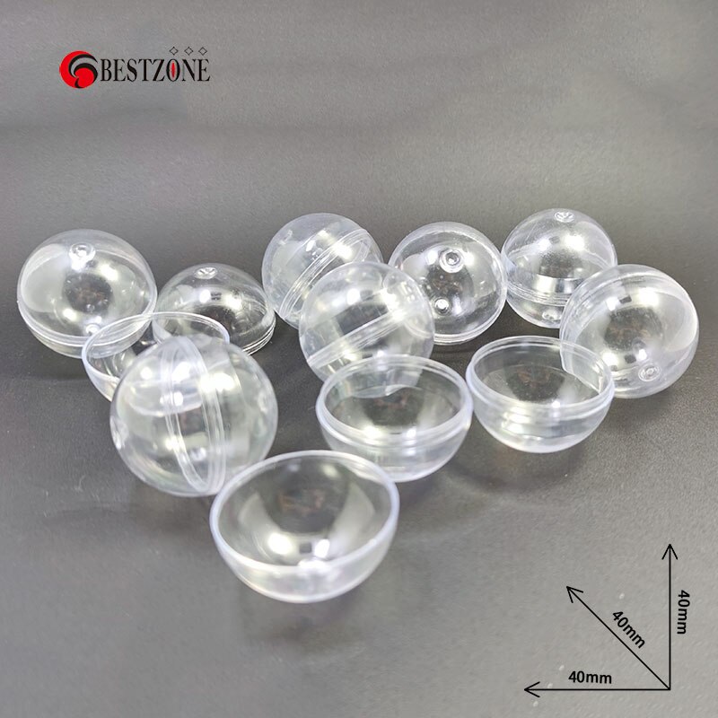 50Pcs/Lot Diameter 40MM Transparent Empty Plastic Ball Vending Capsules 1.6" Toy For Kids Container