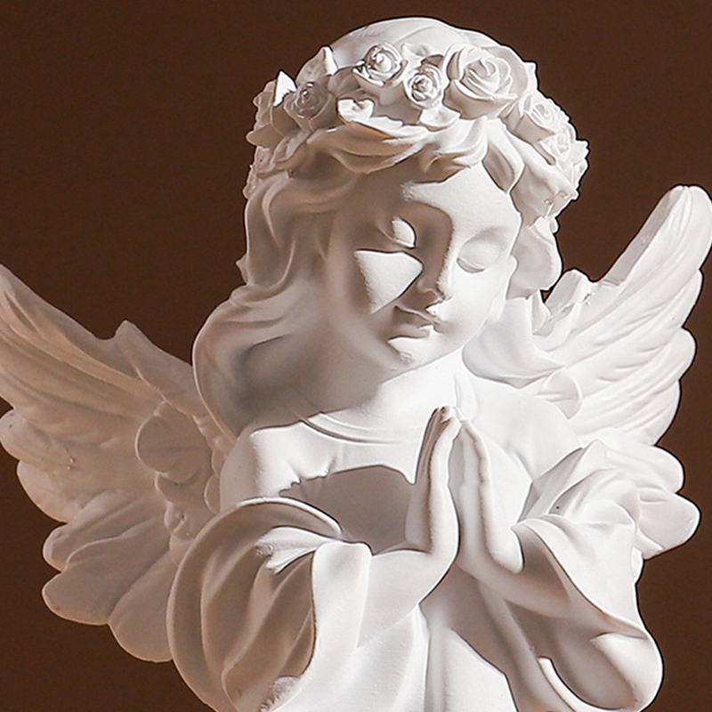 Figurines de fée en résine blanche Vintage, statue de fille ange créative nordique, décoration d&#39;intérieur de bureau pour la maison,