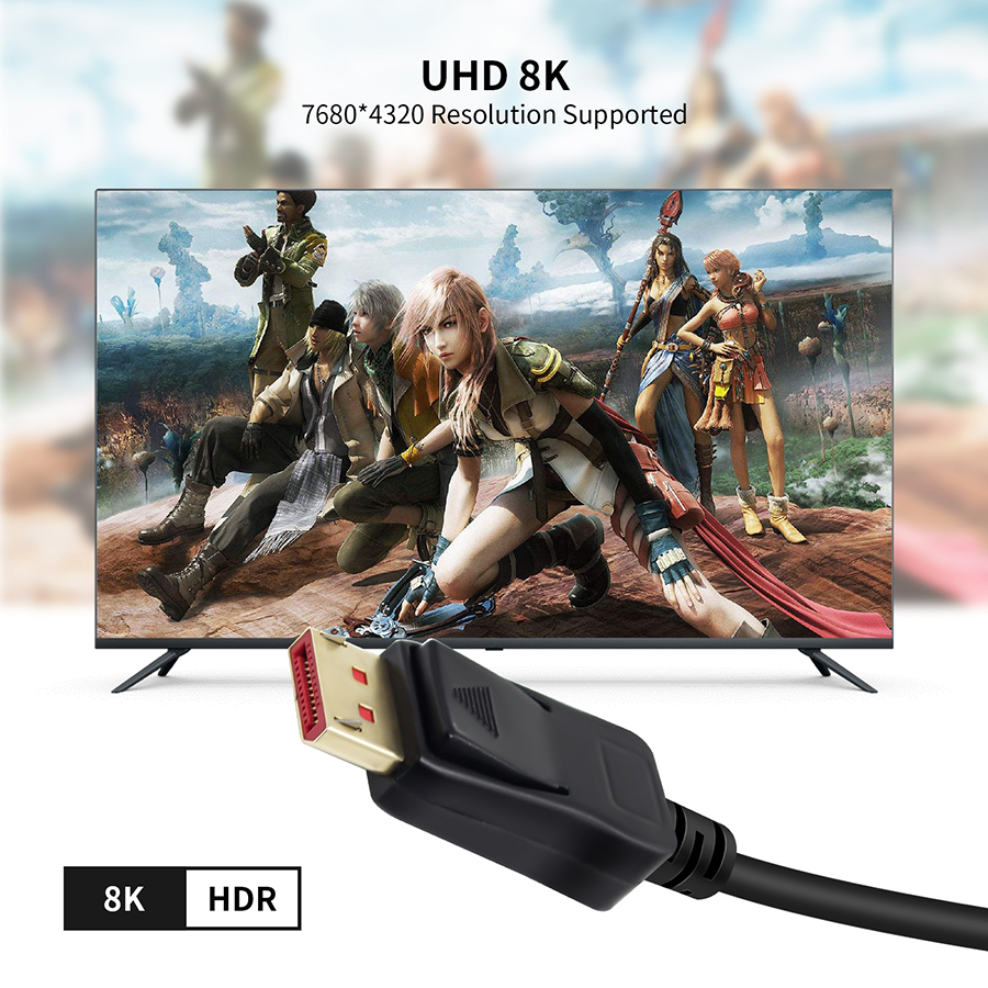 144 Hz DisplayPort-Kabel 16K 8K DisplayPort 2.0-Kabel lang Displayport-Kabel 10 m, 7,5 m, 5 m, 3 m DisplayPort 1.4 Monitor-Kabel DP