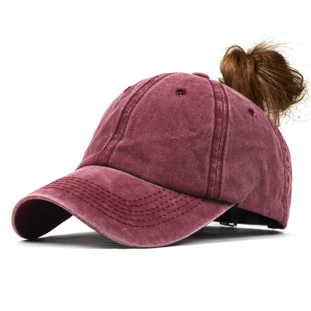 Rood Zwart Baseball Cap Voor Vrouwen Meisjes Mum Sport Zonnehoed Mesh Ademend Caps Paardenstaart Caps Hoed