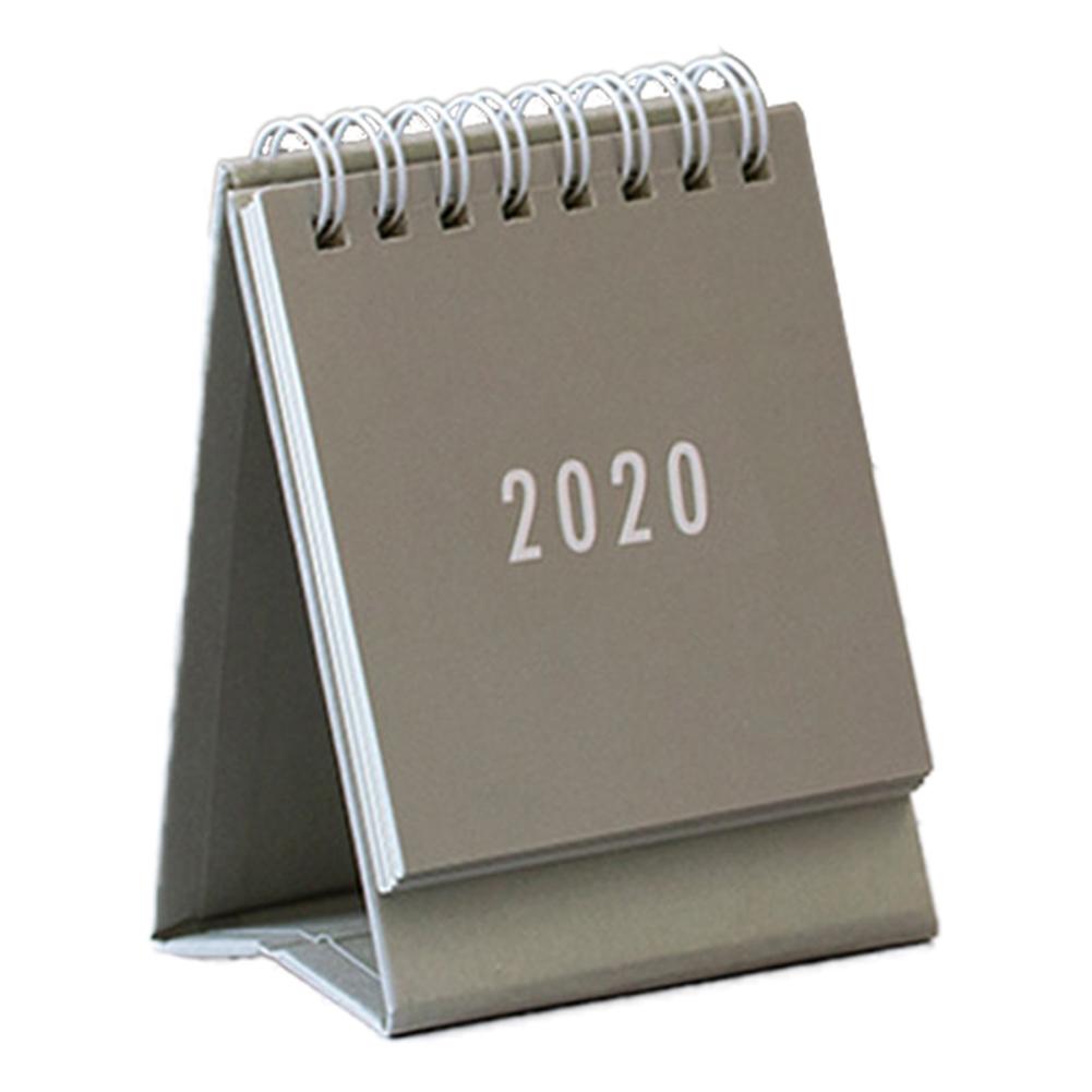 Simple Cute Mini Small Solid Color Desktop Calendar Coil Schedule Desk Table Dates Reminder Timetable Planner: Gray
