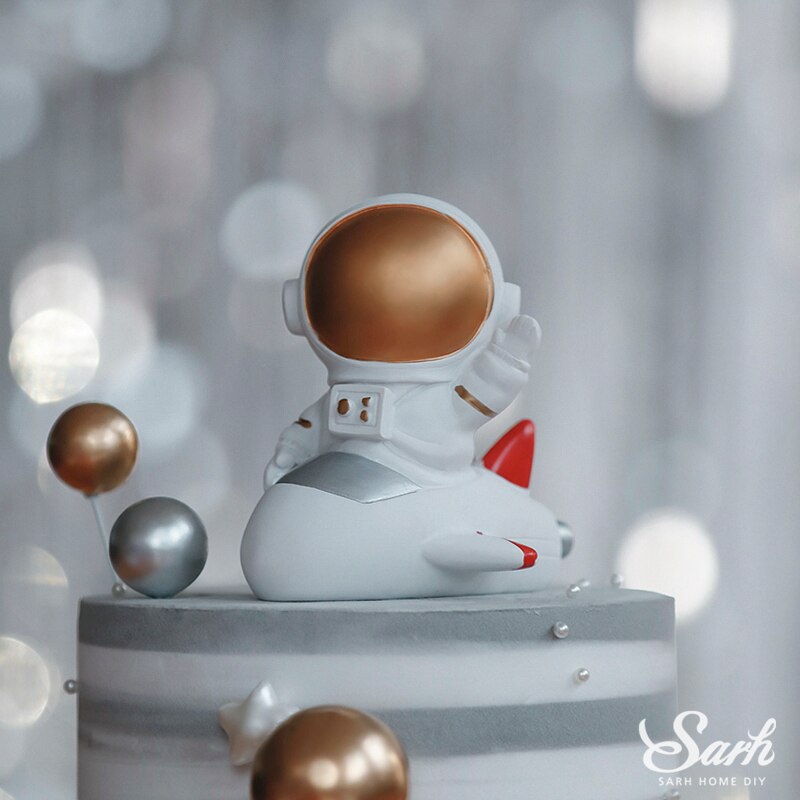 Fusée décorations de vaisseau spatial | Décoration de gâteau d'astronaute "Oh Baby" joyeux anniversaire mariage spectacle bébé, fournitures de pâtisserie, adorables Ins