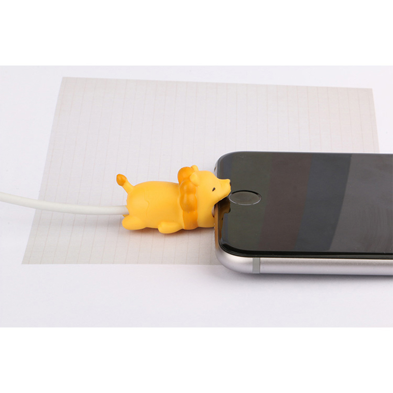 Usb Kabel Bite Dier Beschermen Organisator Draad Protector Winder Voor Iphone 7 8 X Plus Beer Tijger Hond Varken kat Leeuw Shark