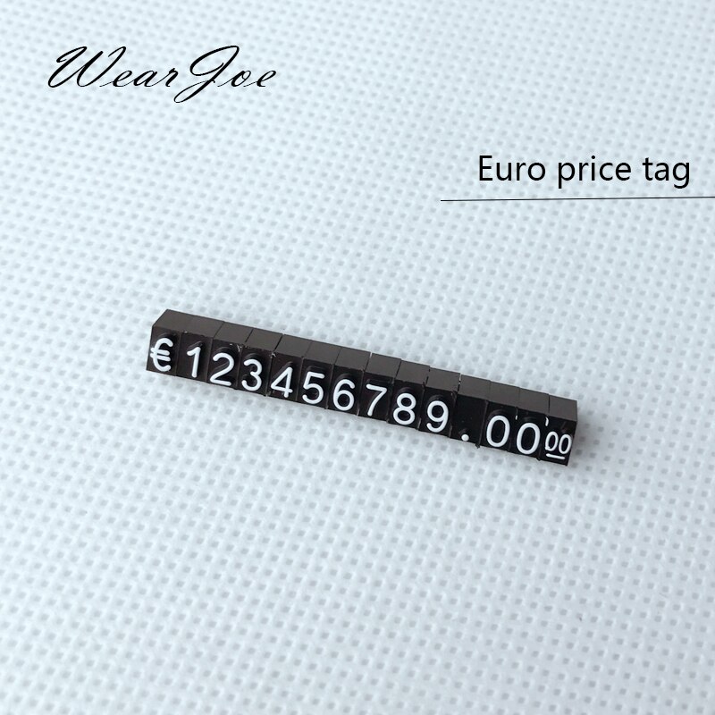 5 Stks/partij Mini Acryl Gecombineerd Prijskaartje Euro Hk Us Dollar Verstelbare Nummer Prijzen Label Sieraden Winkel Accessoires: Euro Price Tag