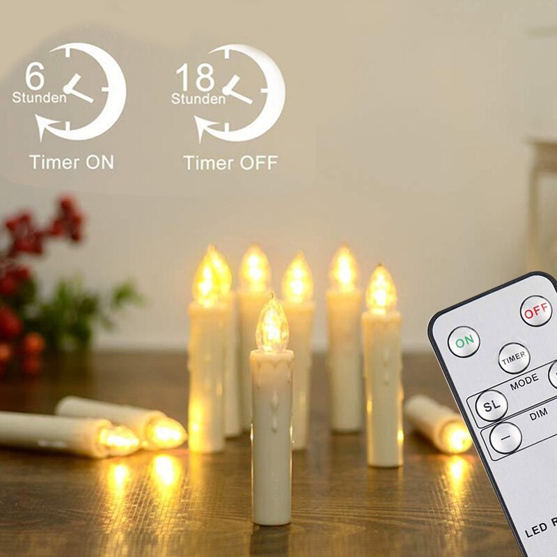 Timing LED Candle Lights Simulated Flame Candles Lamp Wedding Birthday Party Home Christmas Stree decoration Light