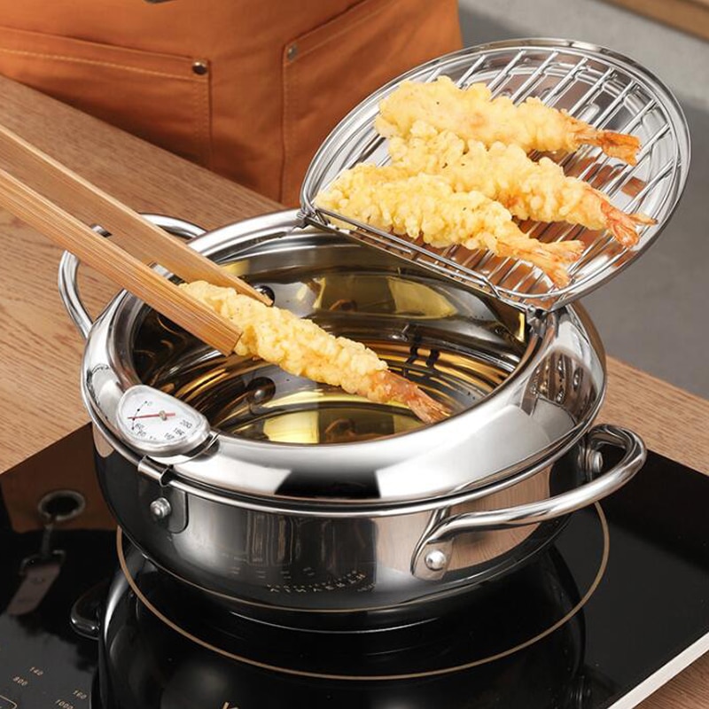 Non stick tempura frituregryder tempura frituregryde stegegryde induktion komfur universal stegt kyllingekande madlavningsredskaber køkkenredskaber