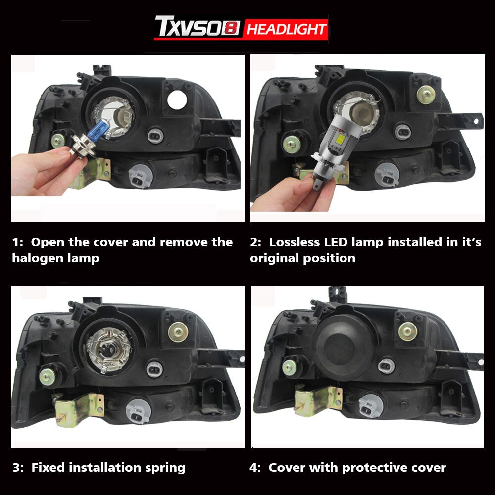 Arrivals Auto Lampjes Led 2x Cob T4 H4 Auto Led Koplamp 100W Lampen 10000LM 6000K Wit lampen Licht Kit Auto Koplampen