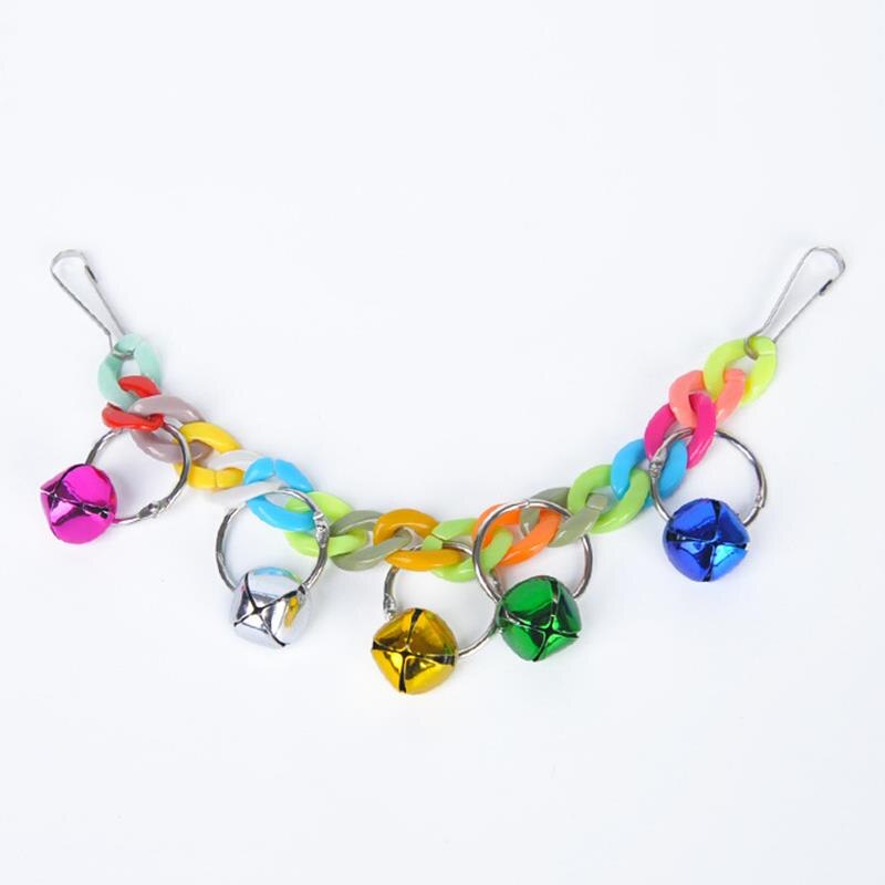 Colorful Pet Parrots Toys Bird Cage Hanging Bells Toy Interactive Parakeet Pigeon Swing Toys Bird Supplies Accessories