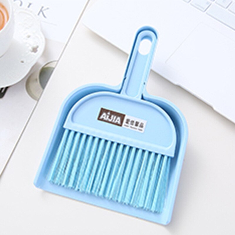 Mini escova de limpeza pequena vassoura dustpans conjunto desktop vassoura pá limpeza de lixo mesa ferramentas limpeza do agregado familiar: Azul