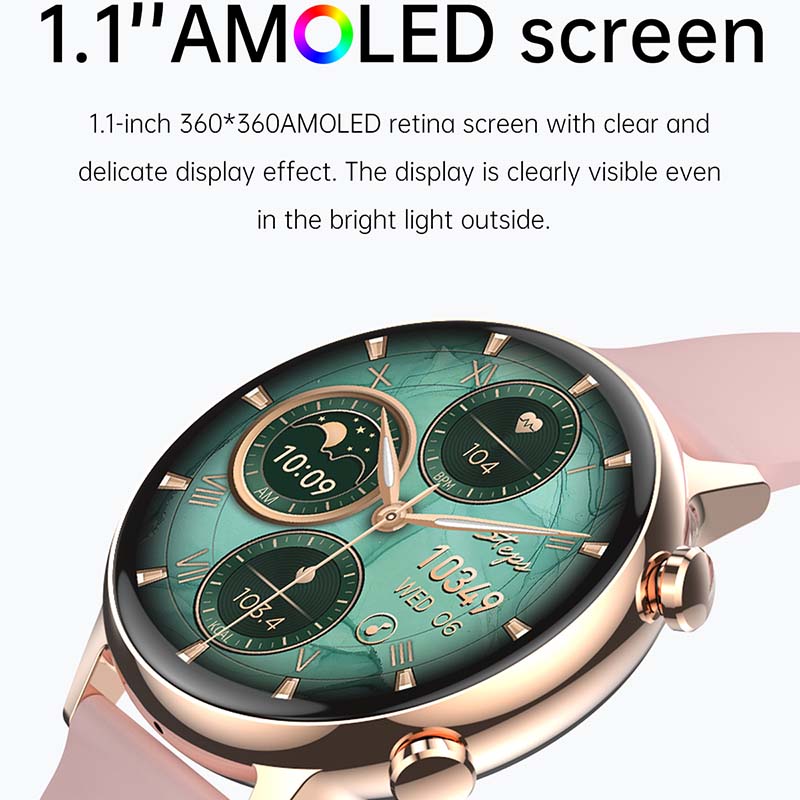 Montre intelligente étanche pour femme, écran HD AMOLED, appel Bluetooth, NDavid, santé, IP68, , 2024, 18mm