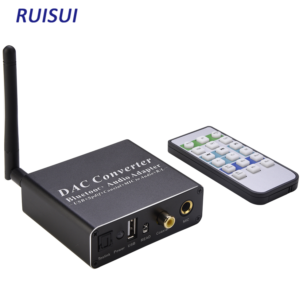 DAC Audio Decoder Adapter DAC Amp Bluetooth-Compatible Adapter Bluetooth 5.0 Receiver Optical Coaxial to Analog Audio Converter