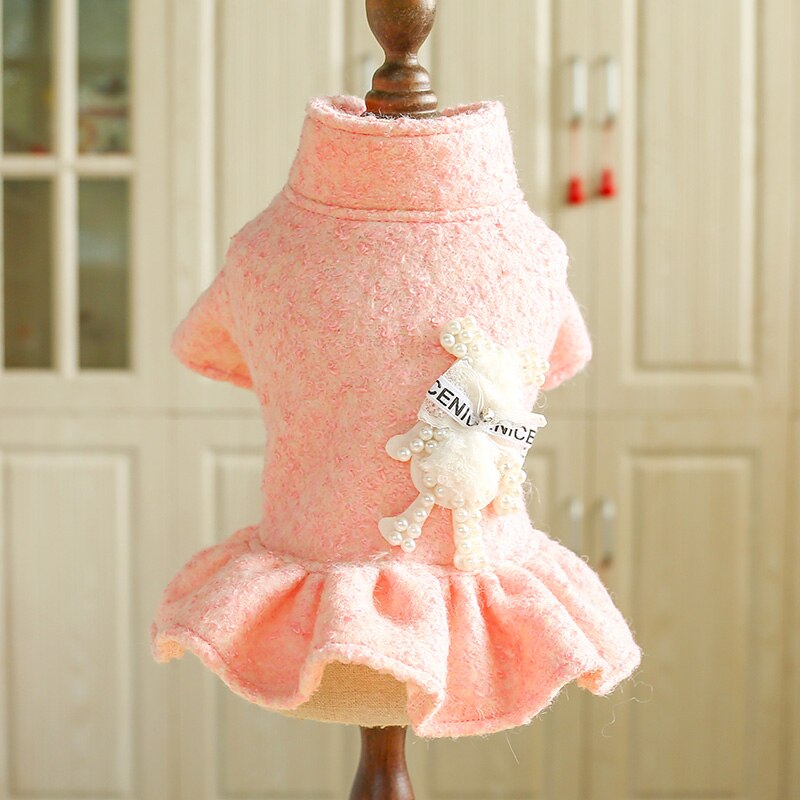 Petcircle hund hvalpetøj pink perlebjørn kjole passer til lille hund kæledyr kat hele sæsonen kæledyr sød kostume hundeklud hund dejlige kjoler