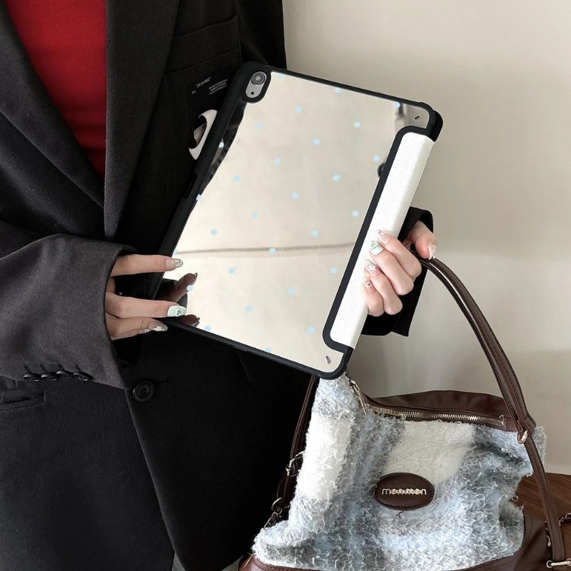 Ins Korean Black Polka Dots Protective Cases for Ipad 10th Generation Case Ipad 9 Generation Case Ipad Pro 11 Case Air 2/3 10.5