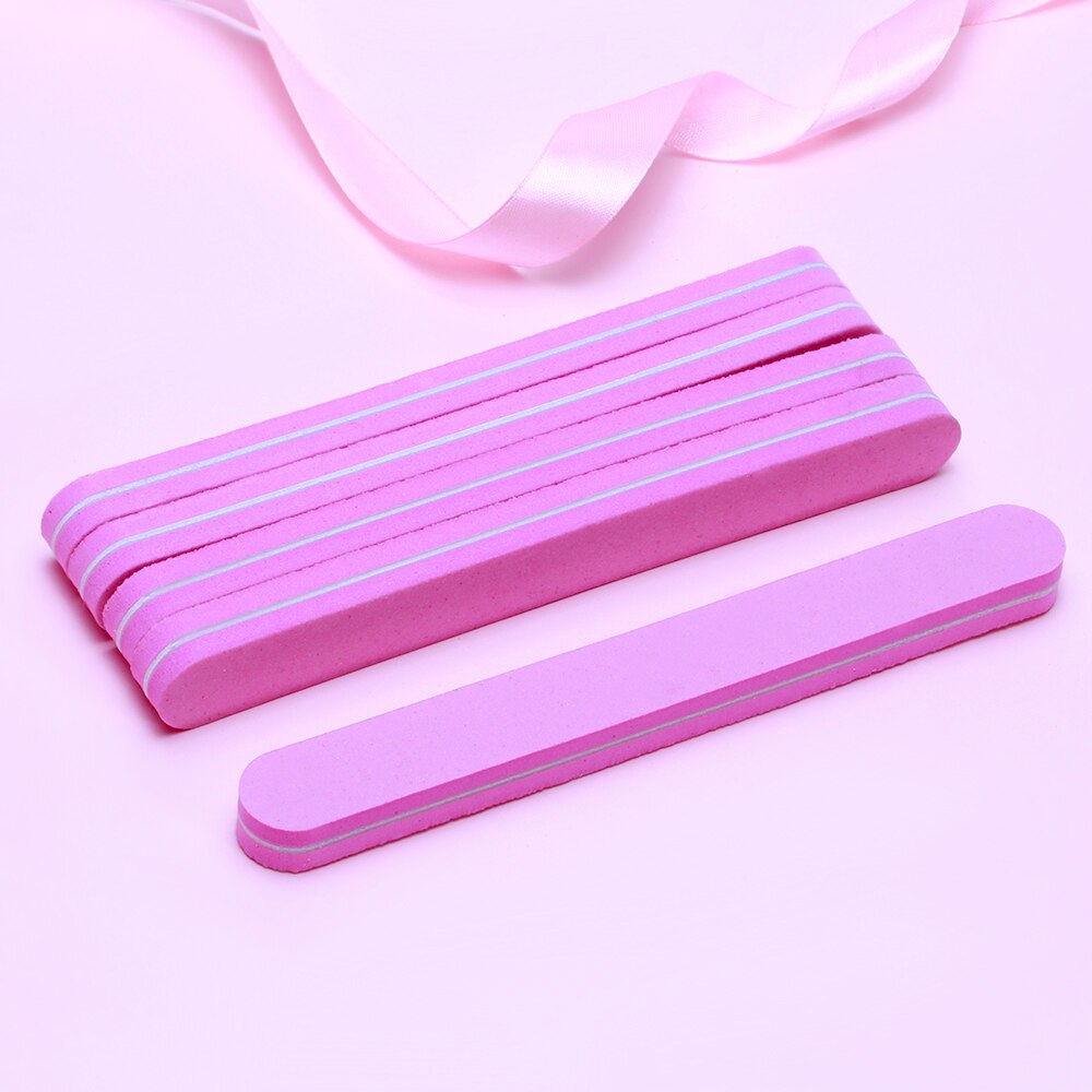 5XNail File 100/180 high Sanding nail files 100|180 grit pack of 5pcs Nail files half moon grey 100: straight file