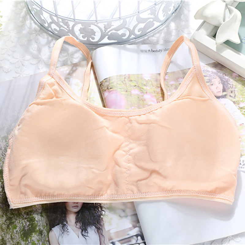 Lingerie Women Cotton All-match Top For Teenage Girl Anti-light Fit 8-15 years Girl Wire Free Breathable One-Piece Small Bra