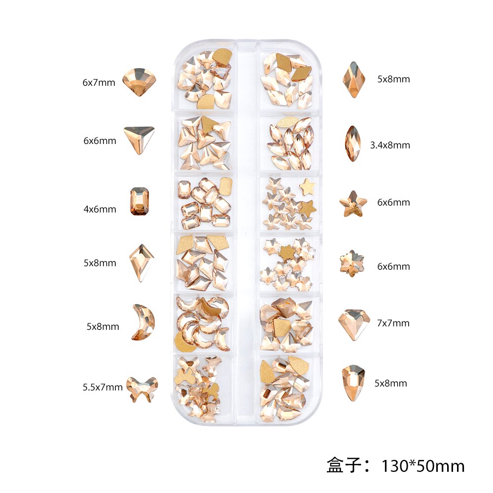 3d nagelbedels tips decoratie glitter steen nail art strass steentjes kristal manicure accessoires: Dk2185-16