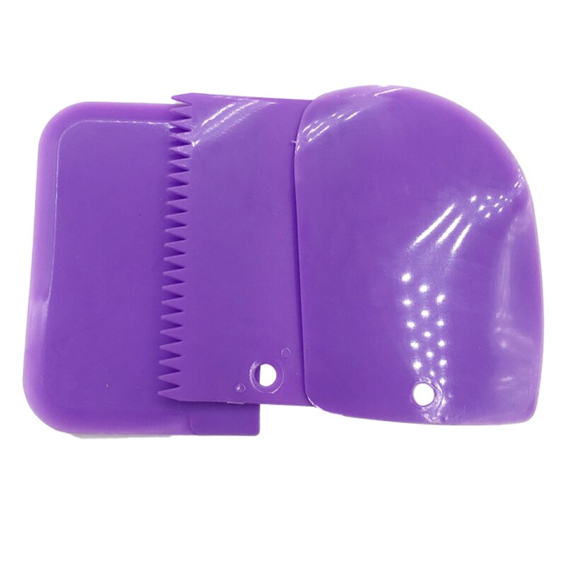 3 Stks/set Multifunctionele Plastic Fondant Cake Gebak Cutter Butter Schraper Deeg Cutter Keuken Bakken Gebak Gereedschap Cake Spatel: Purple