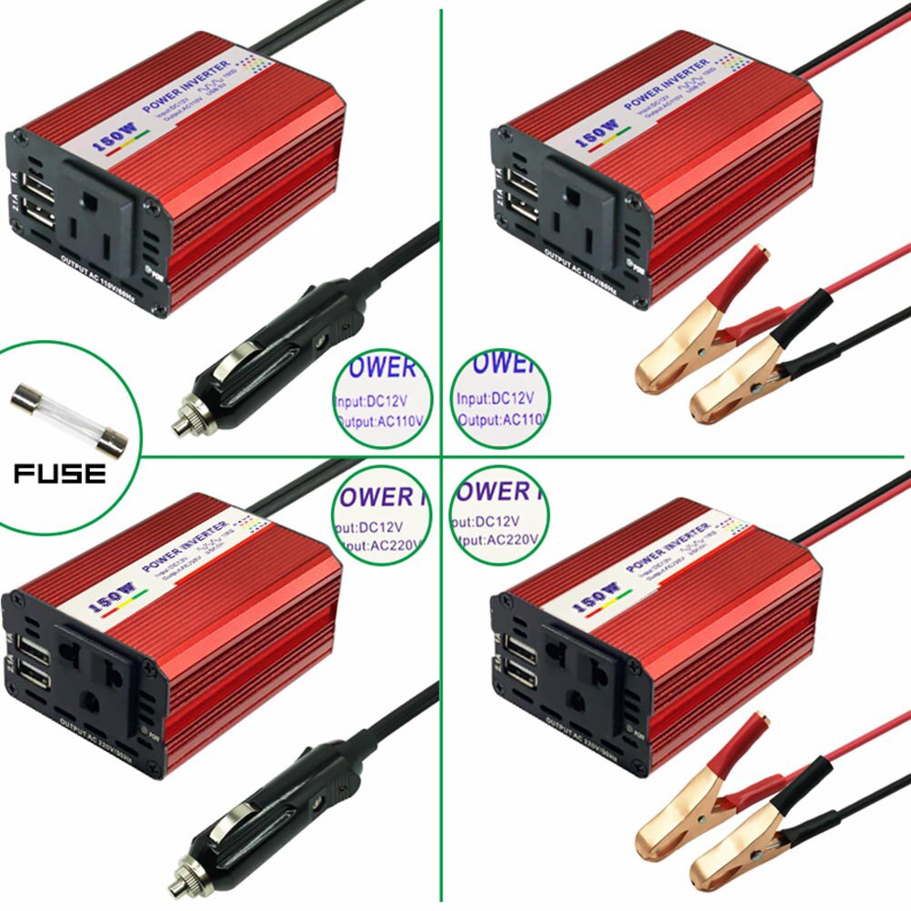 1 Set Dual USB Charger DC 12V to AC 220V Voltage Converter