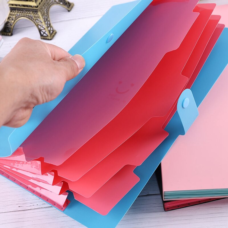 Portable Multi-layer A4 Plastic File Folder Extension Wallet Bill Receipt File Sorting Organizer Office Storage Bag Folders