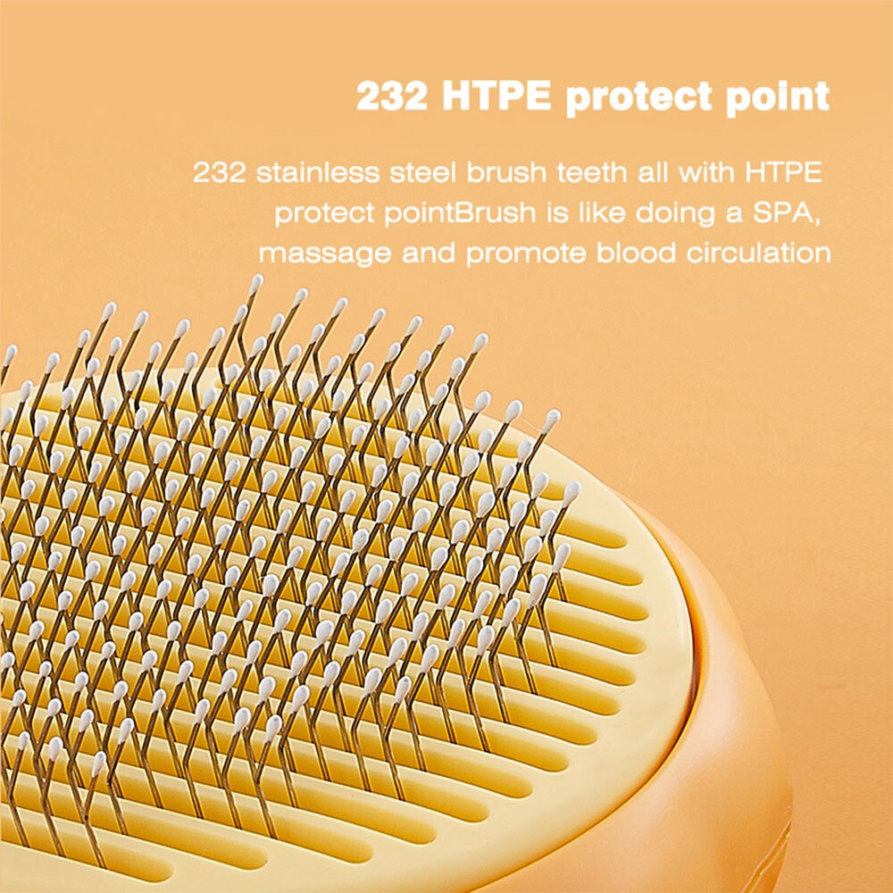 Pumpkin Pet Comb Brush Remove Floating Hair Comb Fading Cat Brush Dog Long and Short Hair Self-cleaning Comb Open Knot Comb