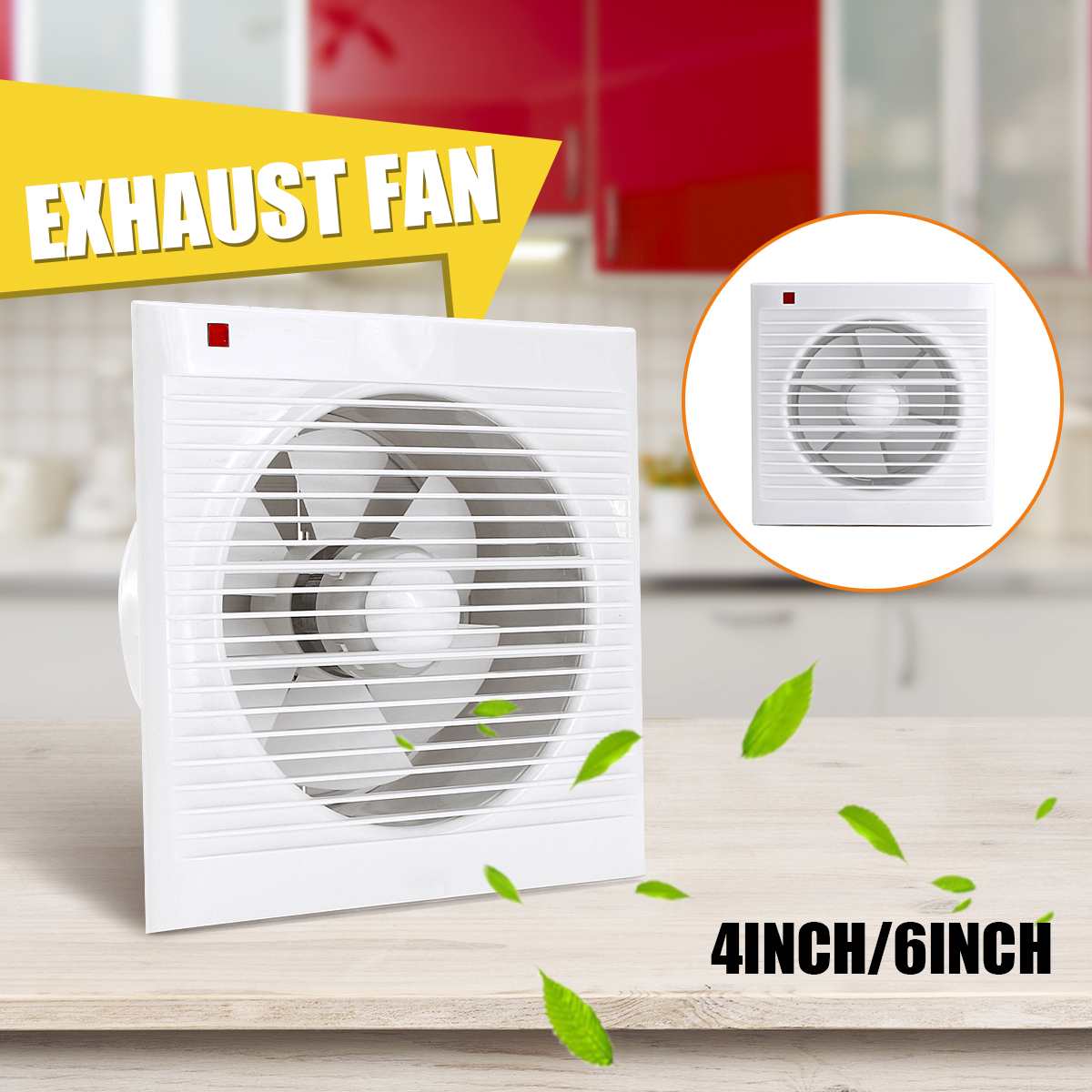 4 Inch 6 Inch 8 Inch Waterproof Mute Bathroom Extractor Exhaust Fan Window for Kitchen Toilet Vent Fan