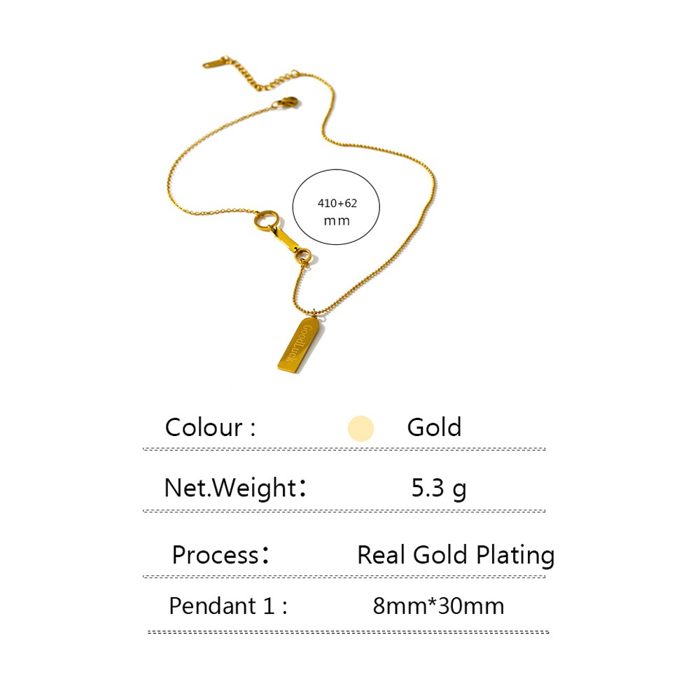 Yhpup Mode Stalen Sieraden Trendy Goud Kleur Metalen Hanger Vierkante Ketting Choker Ketting Collane Donna Verklaring Voor Vrouwen