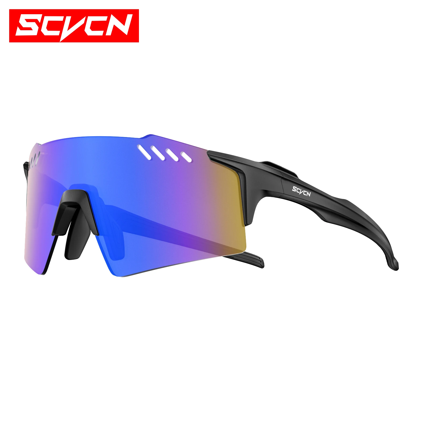 SCVCN gafas de sol fotocromáticas para exteriores, gafas deportivas para ciclismo, gafas para hombre, gafas de escalada MTB, gafas para mujer para conducir en bicicleta: Negro