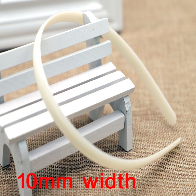 10pieces White Plastic Headbands 5-25 mm Plain No Teeth Head Hoop Band Base for DIY Hair Jewelry Making Headbands Accessories: 10mm width