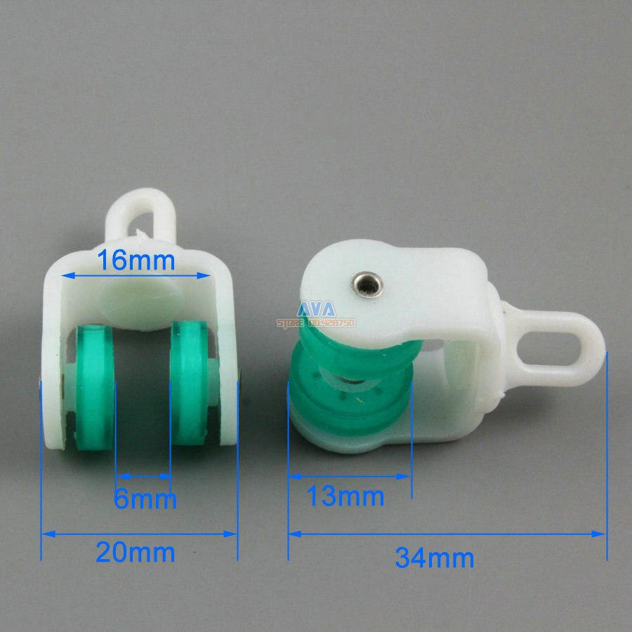 50 Pieces Curtain Track Roller Curtain Track Slide Gliders 20x34mm