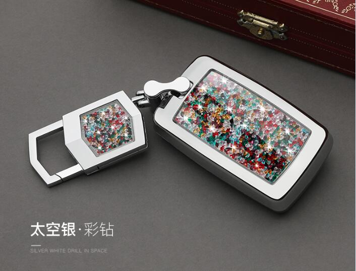 Car Remote Diamond key case key Cover For Land Rover Range Rover Evoque Discovery Sport 5: silver set 05