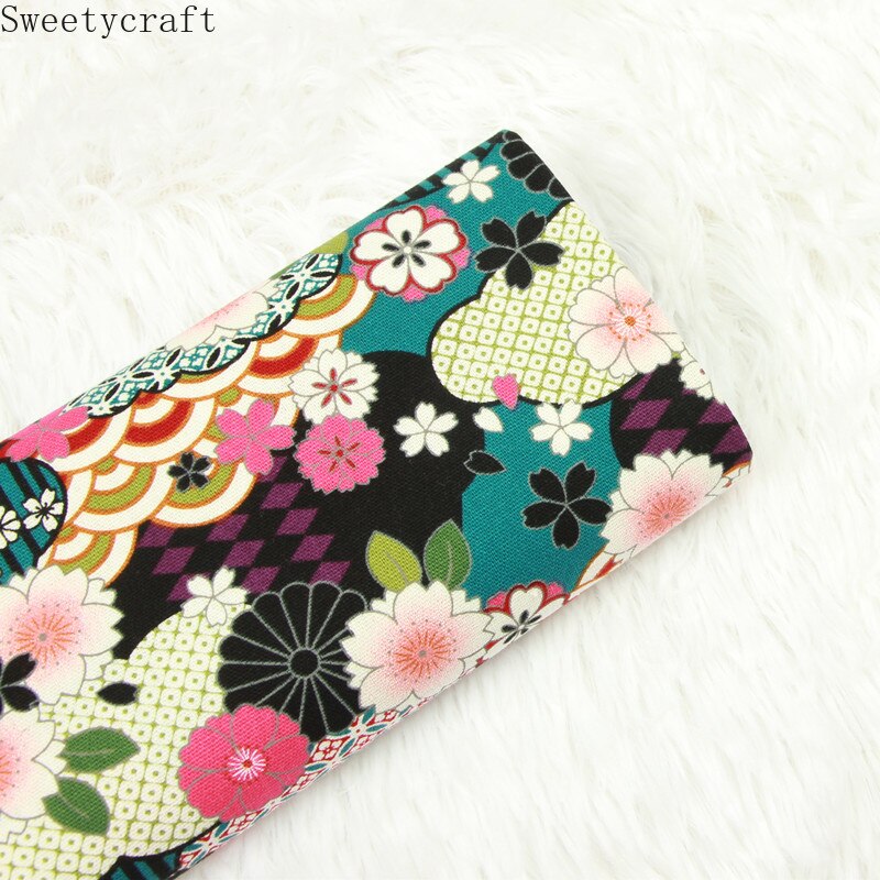 Tela de algodón 100% de 110x45cm de grosor, tejido con estampado de flores para manualidades, costura hecha a mano, retales, costura, decoración para ropa