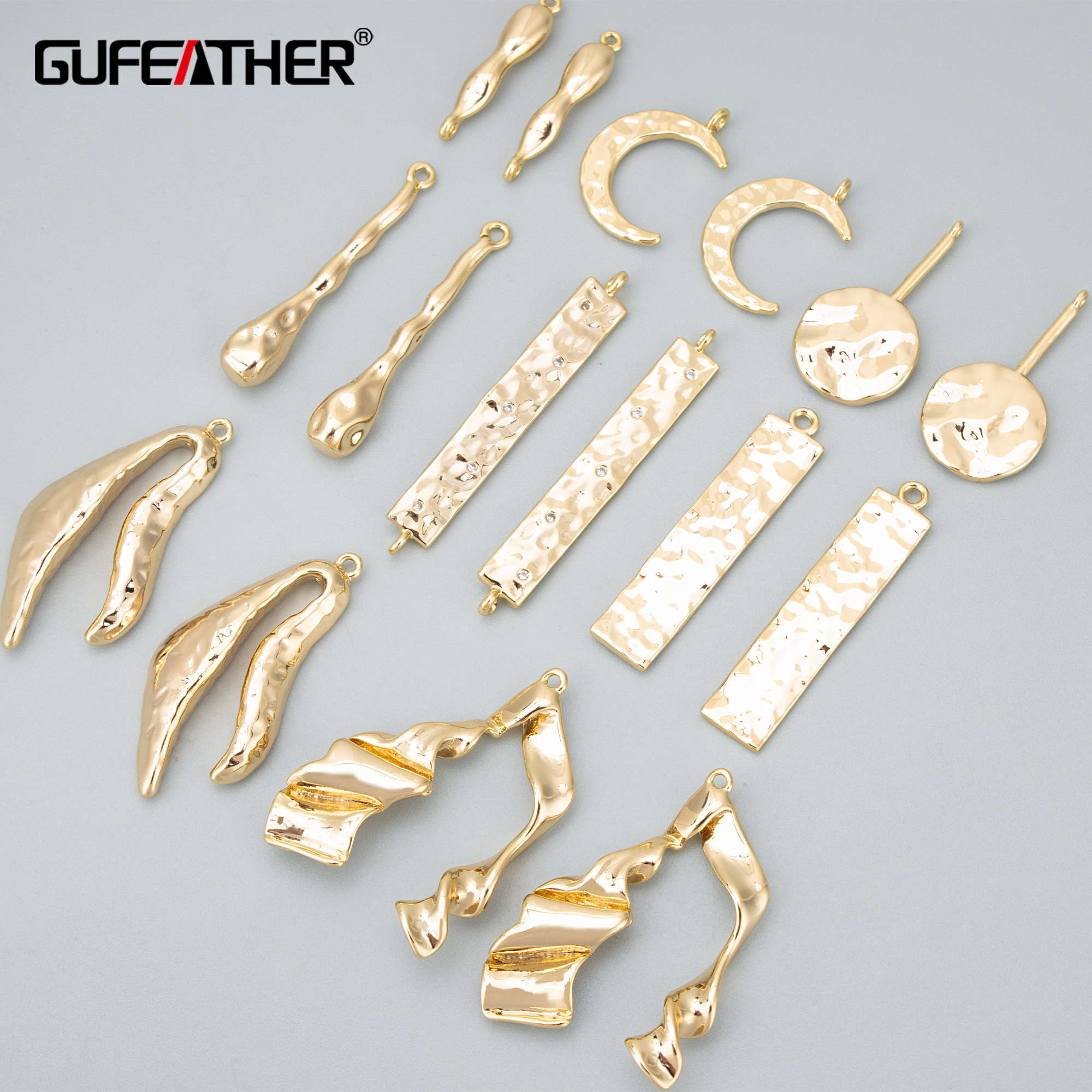 GUFEATHER MD69,jewelry accessories,18k gold rhodium plated,copper,nickel free,jewelry making,charms,diy pendants,6pcs/lot