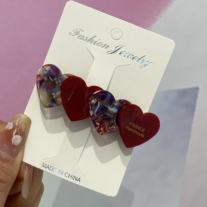 Pinzas para el pelo con forma de corazón de acetato de Corea para mujer Rosas pasador de pelo para mujer clip estrella horquillas pelo mujer decorativas leopardo pasadores de pelo para mujer broche para cabello: Lavanda