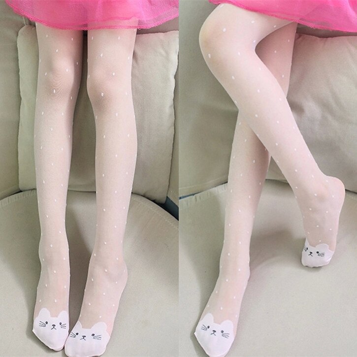 Summer Girls Tights Cartoon Cat Pantyhose Tight For Girls Children School Dance Stockings Teenager Tights Breathable Clothing