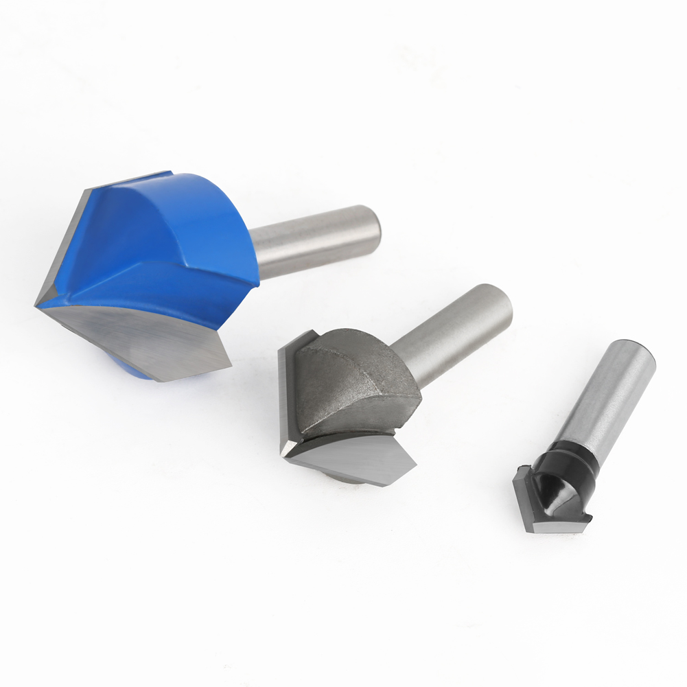 1pc 8mm Shank 90 Degree V Groove Template V-Groove V Grooving Router Bit cleaning flush trim corner round cove box bits tools