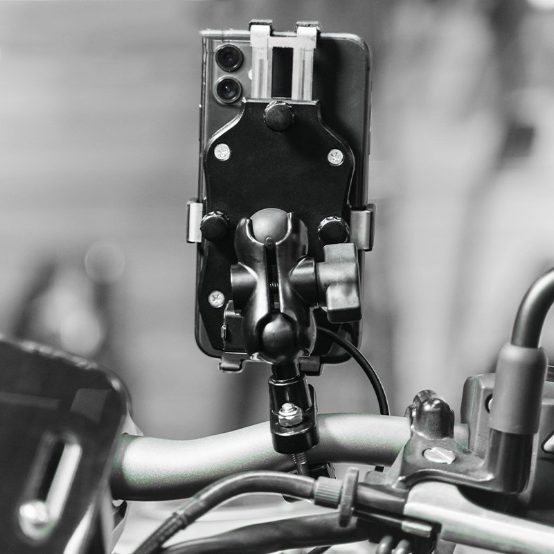 Für Colove KY400X/500X 500F Motorrad CNC Lenker Rückspiegel praktisch Halfter GPS Stand halterung