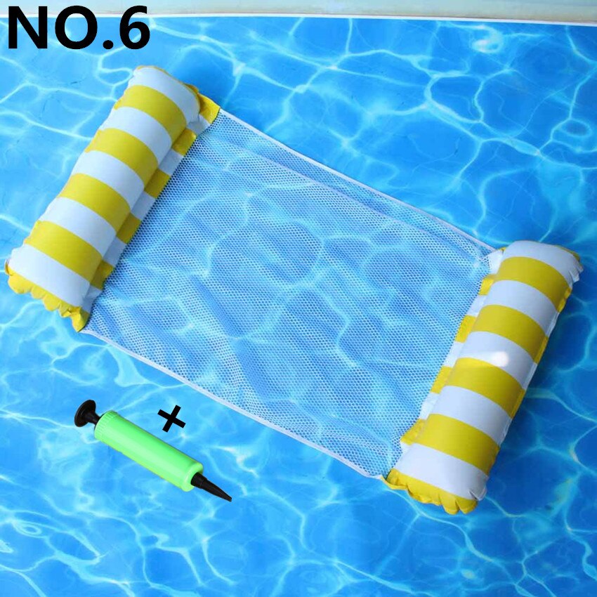 Pvc Zomer Opblaasbare Opvouwbare Drijvende Rij Luchtbedden Bed Zwembad Water Hangmat Strand Water Sport Lounger Stoel: NO.6