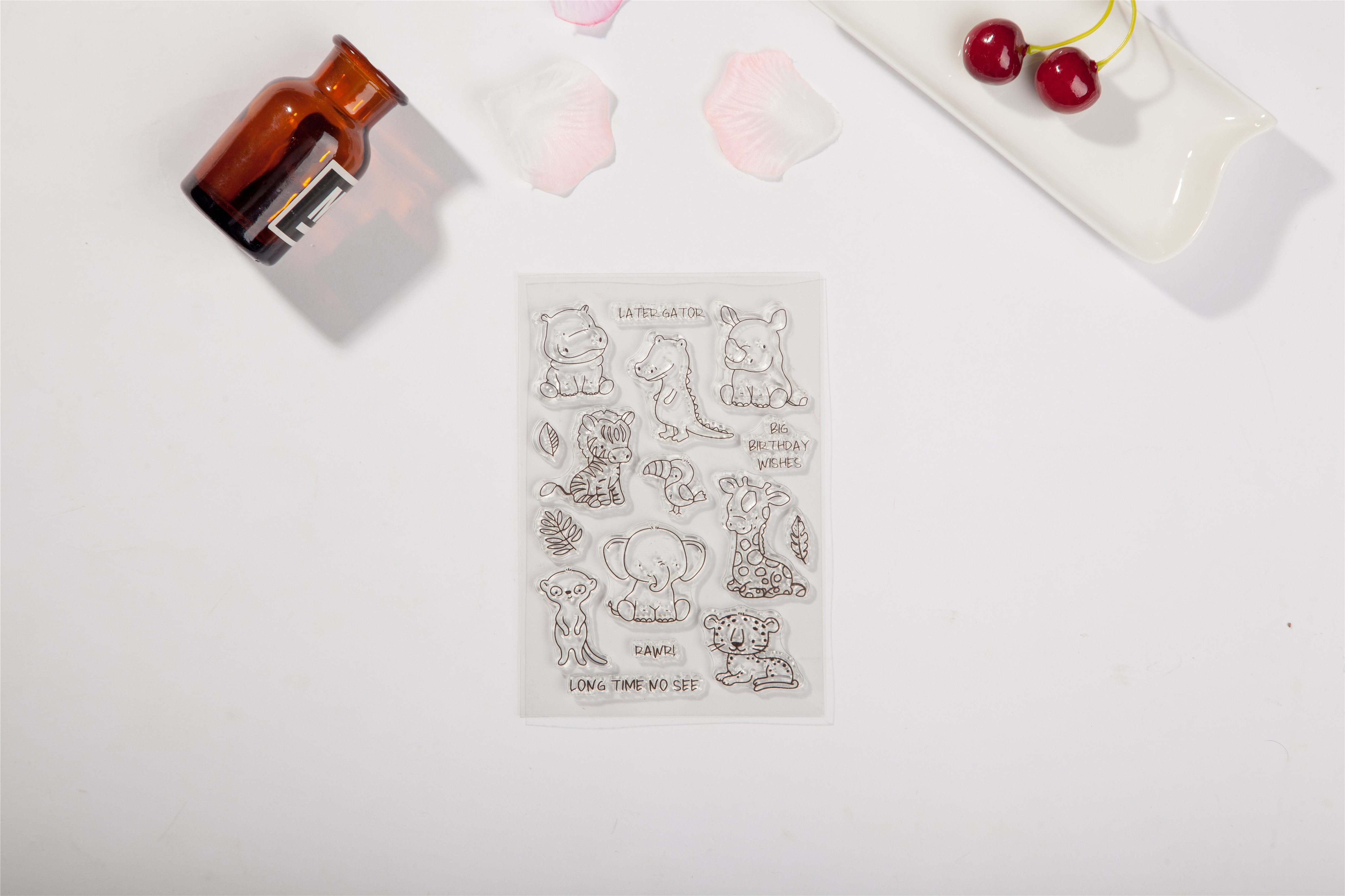 TPP Elephants and animals Clear rubber stamps/kids clear stamps and dies for scrapbooking/card making/children stamp