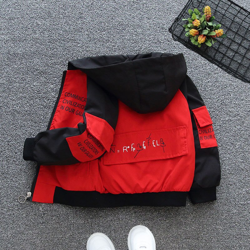 Chaqueta fina con capucha para bebé, de Primavera y otoño, estilo coreano: Red / 9 años