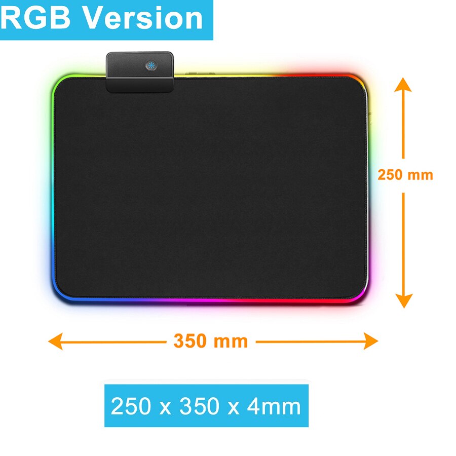 RGB Gaming Mouse Pad Large Mouse Pad Gamer Led Computer Mousepad Big Mouse Mat with Backlight Carpet For keyboard Desk Mat Mause: RGB 250 x 350 x 4 mm