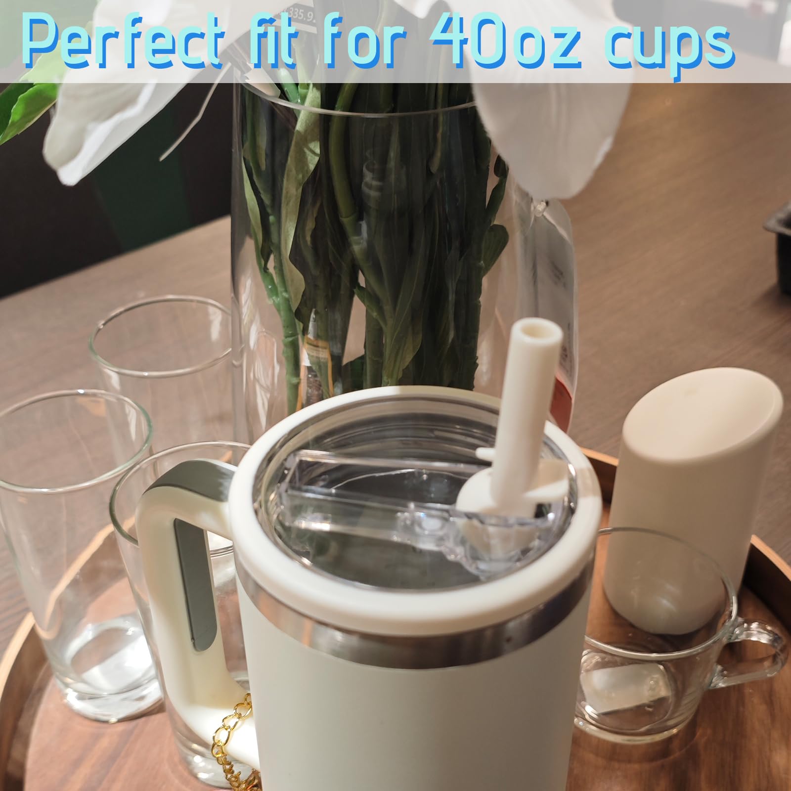 40 oz Replaceable Tumbler Flip Straw Lid for Stanley Cup,Reusable Tumbler Cover, Spill Proof Splash Resistant Tumbler Lids