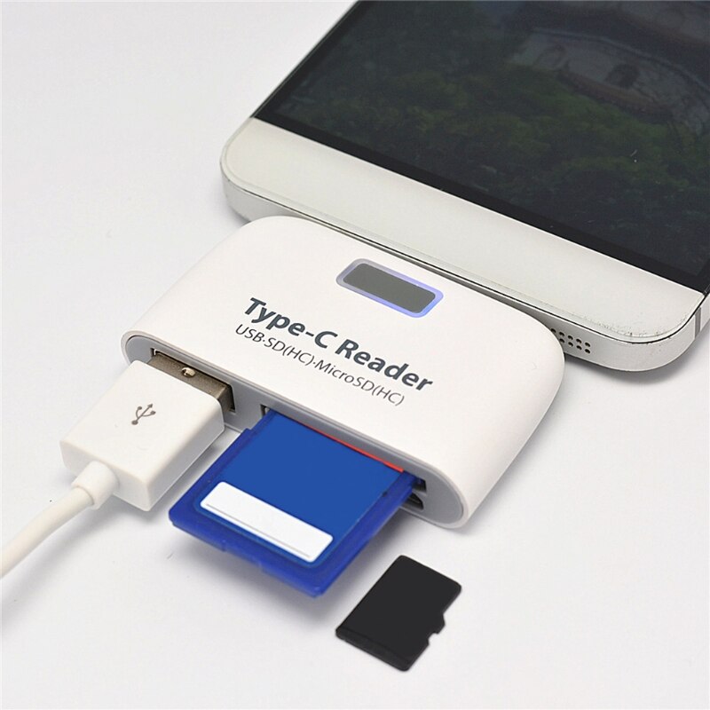 066A czytnik kart USB typu C Hub 4 w 1 USB Adapter rozdzielacz z porty USB 2.0, jeden SD i gniazdo karty TF i Micro USB dla mac Book Pro
