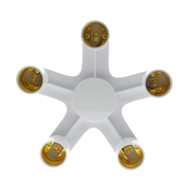 1 to 3/4/5/Lamp Holder Bulb Holder Dual Double E27 Socket Base Extend Splitter Plug Halogen Light Lamp Copper Contact Adapter: 5 In 1