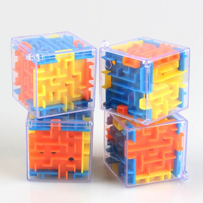 Plastic Cubes Maze Ball Mini 3d Magic Kids Magical Labyrinth Game Iq Puzzle Autism Toys Children Game Brain Teaser