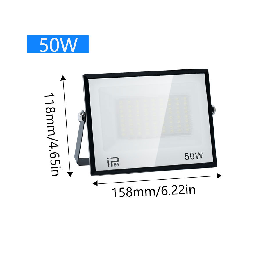Projecteur LED IP66 AC175-265V 20W 30W 50W 70W 100W 150W200W300W, projecteur extérieur étanche en verre trempé pour éclairage de Garage: green / 2700-9999 K