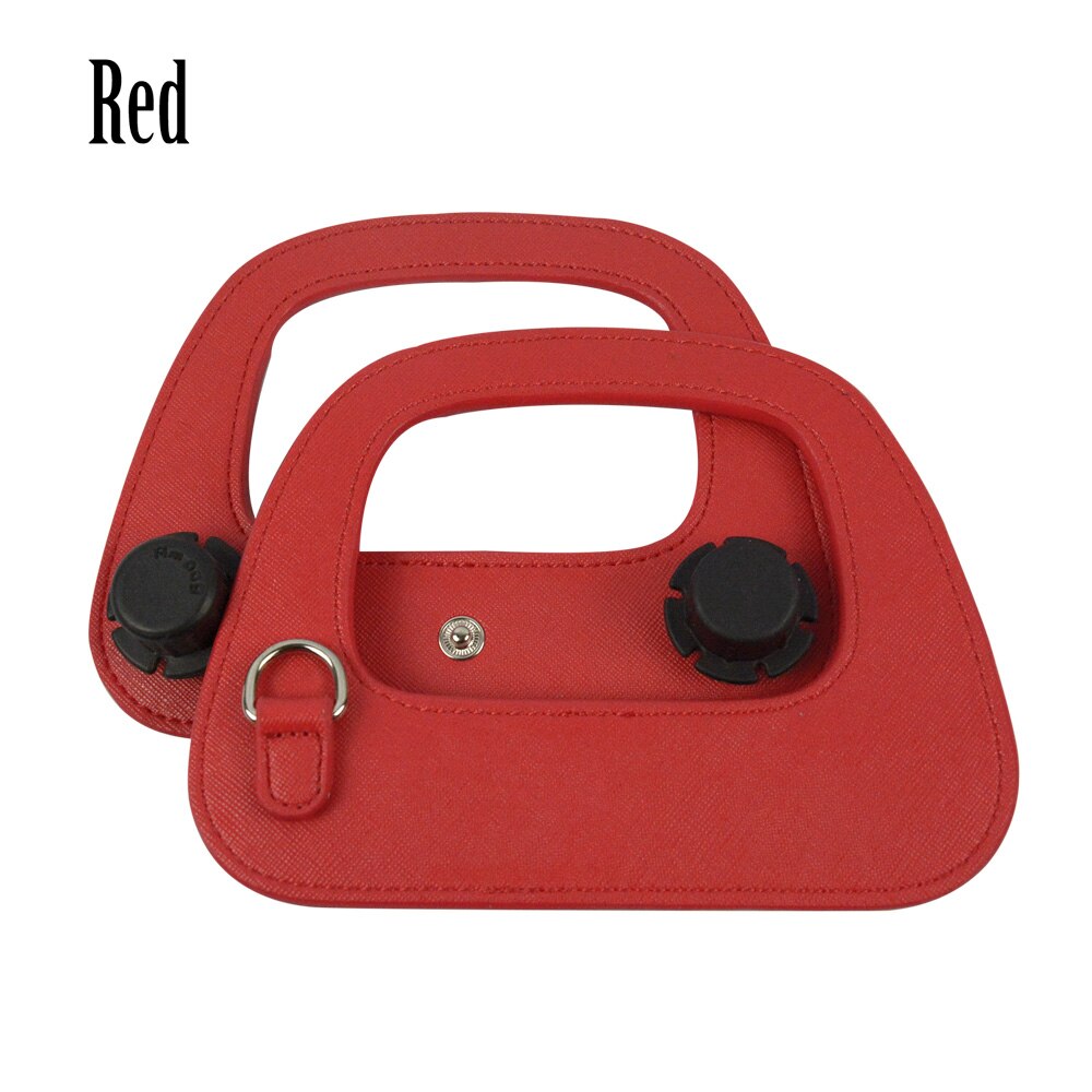 Tanqu Colorful D Buckle Ring Oblong Faux PU Leather Handle for Obag 50 Bag Handle for O Bag 50 Handbag Accessory: red
