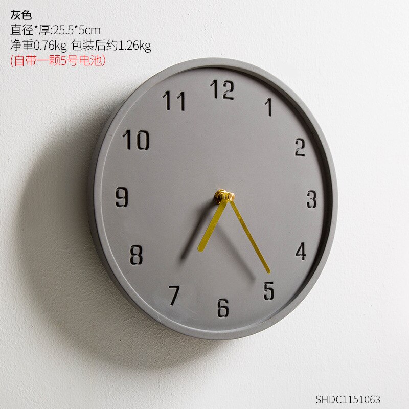 Simple Cement Wall Clocks 3d Modern Fancy Color Cl... – Vicedeal