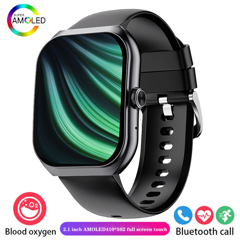 2024 nowy inteligentny zegarek AMOLED połączenie Bluetooth monitorowanie tlenu my krwi 100 tryb sportowy IP68 wodoodporny męnarty smartwatch dla androida IOS: biały