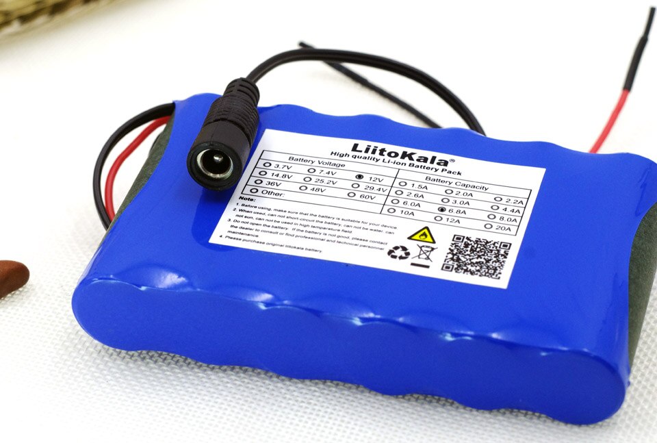 Liitokala 12 v 6.8 Ah 6800 mah 18650 Oplaadbare batterijen 12.6 v PCB Lithium batterij Bescherming Boord + 12.6 v 1A Charger