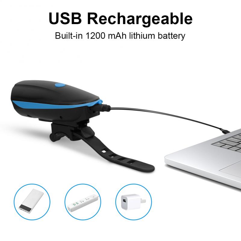 Bicycle Light Front Rechargeable 120db Bike Horn Light MTB Headlight Bicycle Lantern Cycling LED Flashlight Bike Accessories